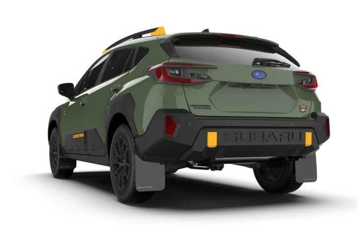 Rally Armor 24-25 Subaru Crosstrek (Wilderness Only) Black UR Mudflap W/Wild-Orange Logo No Drill Re - Bull Strap
