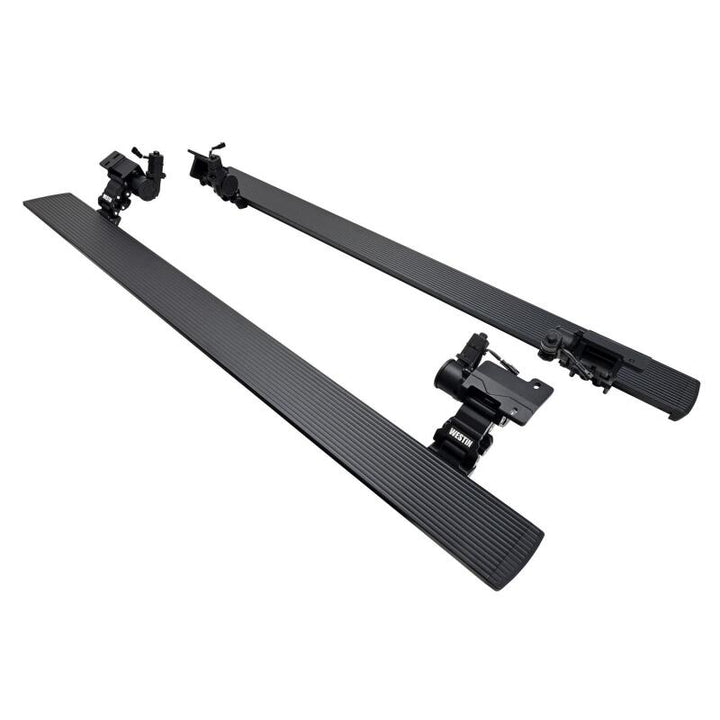 Westin 2024 Toyota Tacoma Double Cab Pro-E Electric Running Boards - Textured Black - Bull Strap