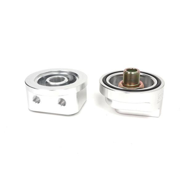 BLOX Racing Remote Oil Filter Relocation Kit - Polished - Bull Strap