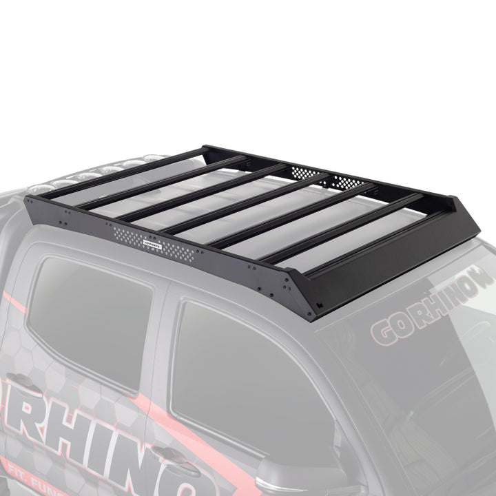 Go Rhino 24-25 Toyota Tacoma Double Cab Pickup Ceros Low Profile Roof Rack - Tex. Blk - Bull Strap