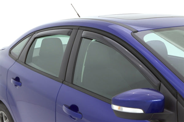 AVS 12-18 Ford Focus Ventvisor In-Channel Front & Rear Window Deflectors 4pc - Smoke - Bull Strap