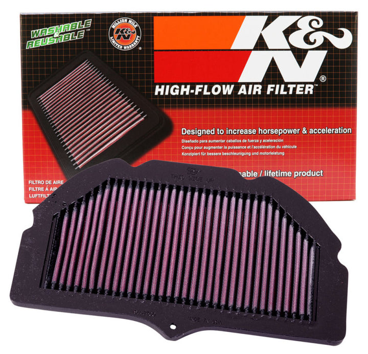 K&N 00-03 Suzuki GSXR6GSXR750 750 / 01-04 GSXR1000 1000 / 01-03 GSXR600 600 Replacement Air Filter - Bull Strap
