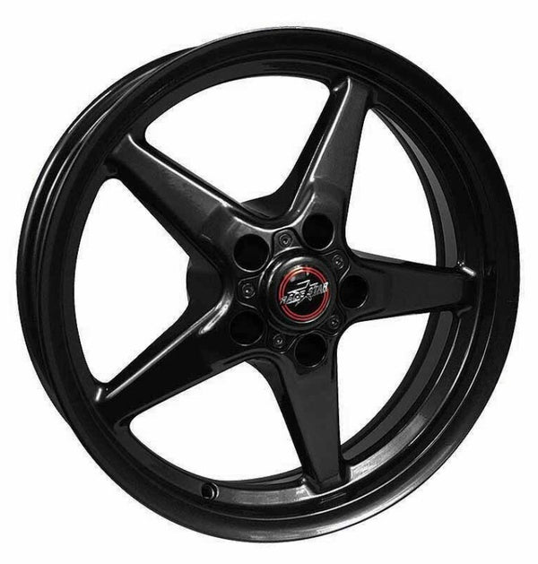 Race Star 92 Drag Star Bracket Racer 18x5 5x115BC 2.00BS Gloss Black Wheel - Bull Strap