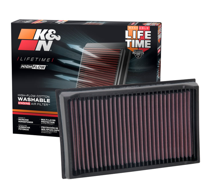 K&N 2019 Volkswagen Jetta 1.4L F/I Replacement Panel Air Filter - Bull Strap