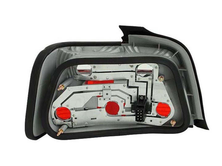 ANZO 1992-1998 BMW 3 Series E36 Sedan Taillights Red/Clear - Bull Strap