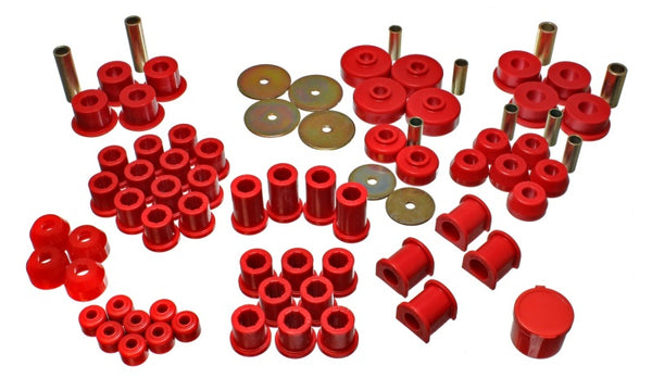 Energy Suspension 79-85 Toyota 4WD Pickup (Except T-100 & Tundra)  Red Hyper-Flex Master Bushing Set - Bull Strap
