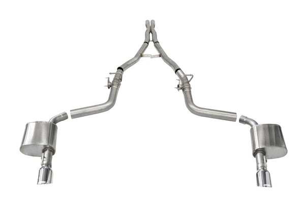Corsa 15-23 Charger SRT/Hellcat/Redeye 2.75in Valved Catback Dual Rear Exit w/ Single 4.5inPol Tips - Bull Strap