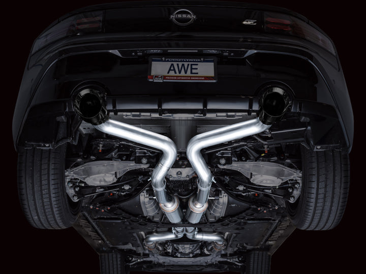 AWE 2023 Nissan Z RZ34 RWD Track Edition Catback Exhaust System w/ Diamond Black Tips - Bull Strap
