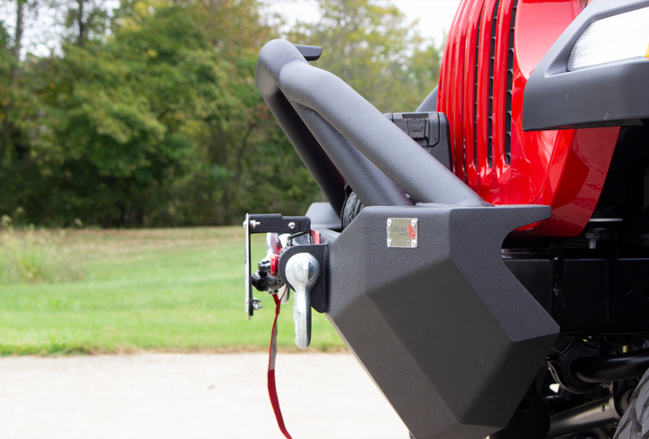 Fishbone Offroad 2018+ Jeep Wrangler JL - Black Aluminum Hawse Fairlead License Plate Mount - Bull Strap