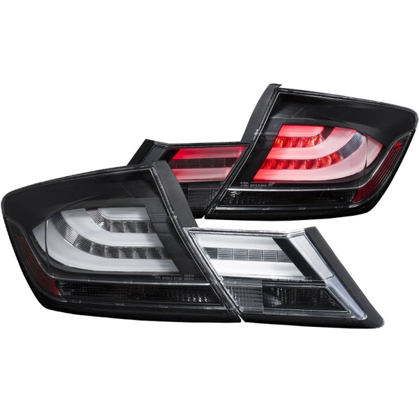 ANZO 2013-2015 Honda Civic LED Taillights Black - Bull Strap