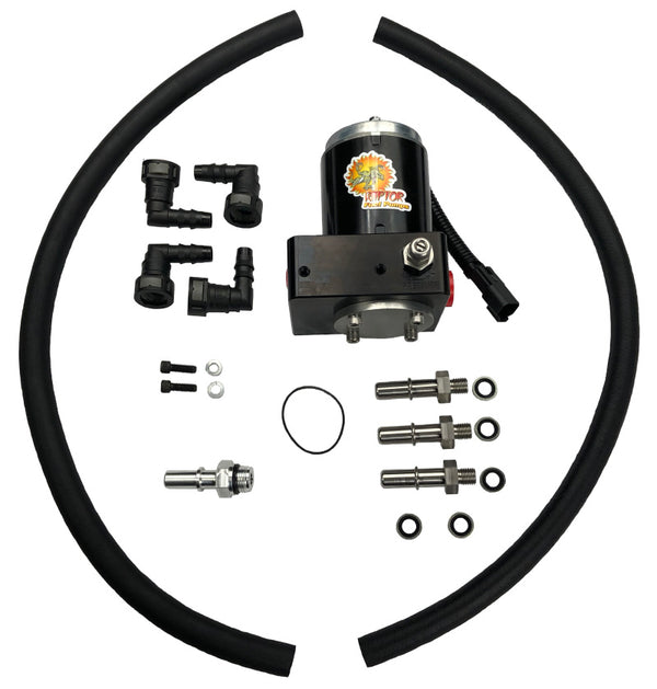 PureFlow Raptor 98.5-02 Dodge 5.9L Cummins FRRP-150 Factory Replacement Fuel Pump w/Big Line Kit - Bull Strap
