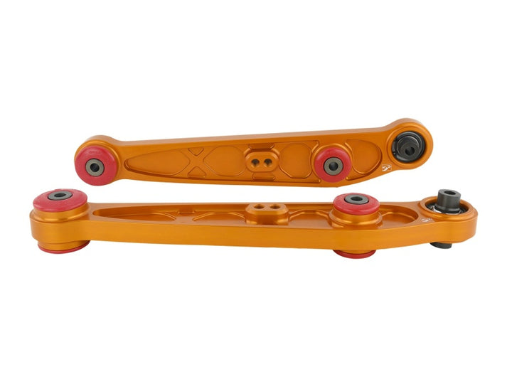 Skunk2 Honda/Acura EG/DC Alpha Series Rear Lower Control Arm Set - Gold - Bull Strap