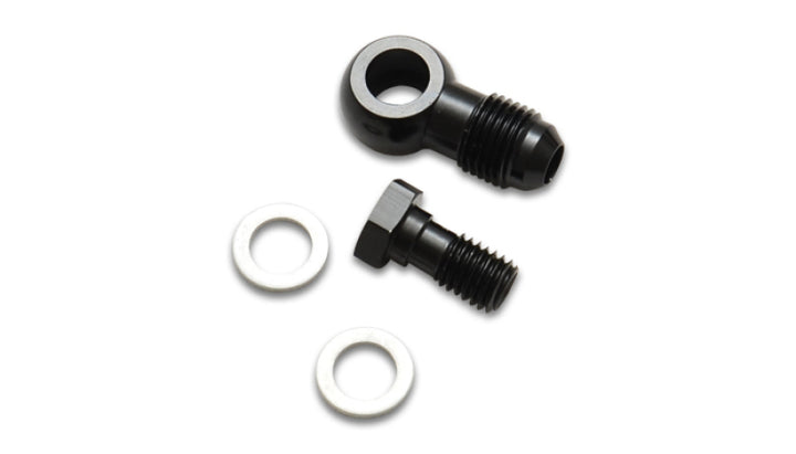 Vibrant -4AN Male Banjo Fitting 12mm x 1.25 Metric Aluminum + 2 Washers - Bull Strap