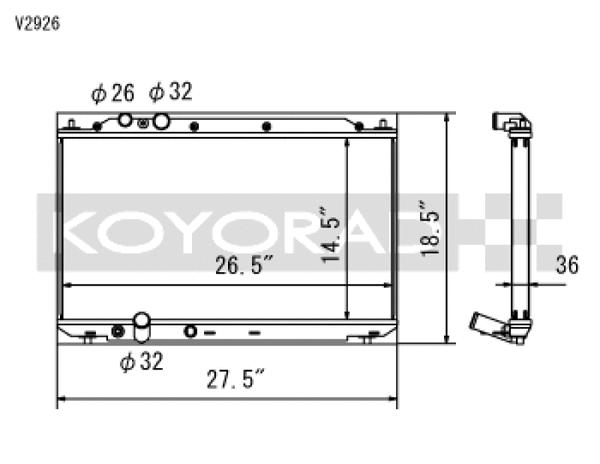 Koyo 06-11 Honda Civic Si 2.0L Coupe/Sedan (MT) Radiator - Bull Strap