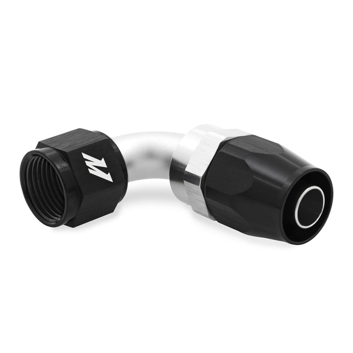 Mishimoto Aluminum -10AN 90 Degree Fitting - Black - Bull Strap