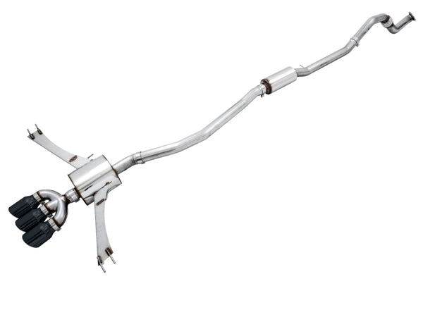 AWE Tuning 2016+ Honda Civic Si Touring Edition Exhaust w/Front Pipe & Triple Diamond Black Tips - Bull Strap