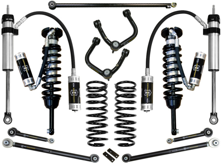 ICON 2010+ Toyota FJ/4Runner 0-3.5in Stage 6 Suspension System w/Tubular Uca - Bull Strap