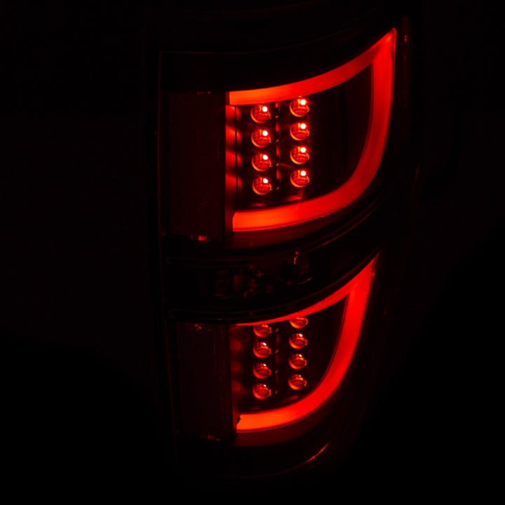 ANZO 2009-2013 Ford F-150 LED Taillights Black - Bull Strap