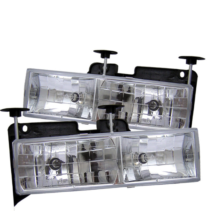 Spyder Chevy C/K Series 1500/2500 88-99/Chevy Tahoe 95-99Crystal Glass Headlights Chrm HD-YD-CCK88-C - Bull Strap