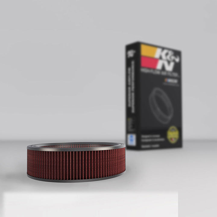 K&N Replacement Drop In Air Filter - 14in OD / 12in ID / 4in H w/ Wire - Bull Strap
