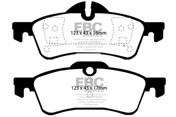 EBC 02-03 Mini Hardtop 1.6 Yellowstuff Rear Brake Pads - Bull Strap