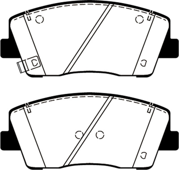 EBC 2019+ Genesis G70 2.0T Yellowstuff Front Brake Pads - Bull Strap