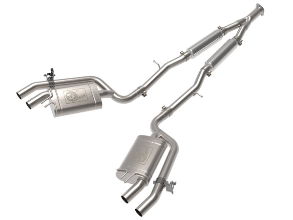 aFe 22-23 Kia Stinger L4-2.5L Turbo Gemini XV 3in to Dual 2-1/2in Cat-Back Exhaust System w/ Cut-Out - Bull Strap