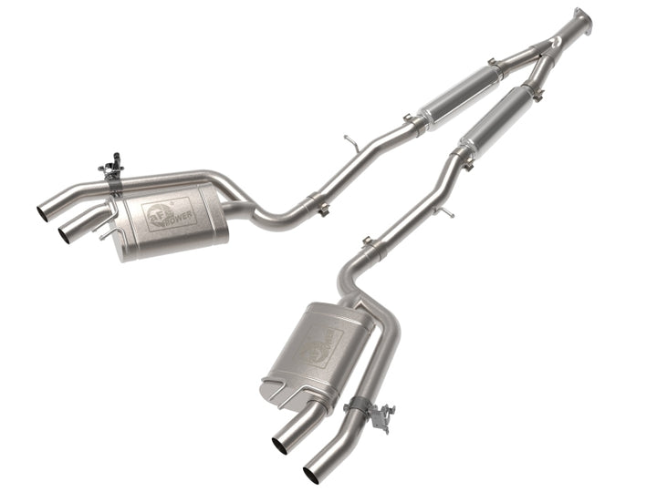aFe 22-23 Kia Stinger L4-2.5L Turbo Gemini XV 3in to Dual 2-1/2in Cat-Back Exhaust System w/ Cut-Out - Bull Strap