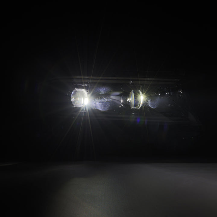 AlphaRex 15-23 Dodge Charger LUXX LED Proj Headlights Alpha-Black w/Actv Light & Seq.Sig / SB DRL - Bull Strap