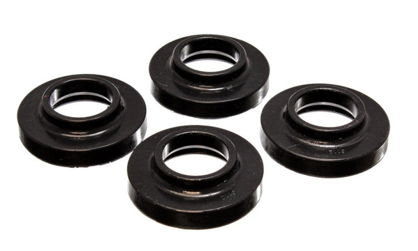Energy Suspension 97-06 Jeep Wrangler TJ / 84-01 Cherokee Black Fr/Rear Coil Lift Isolator Set of 4 - Bull Strap