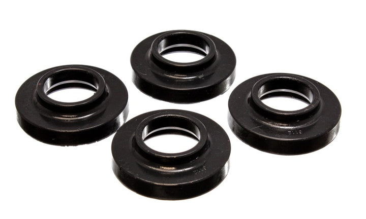 Energy Suspension 97-06 Jeep Wrangler TJ / 84-01 Cherokee Black Fr/Rear Coil Lift Isolator Set of 4 - Bull Strap