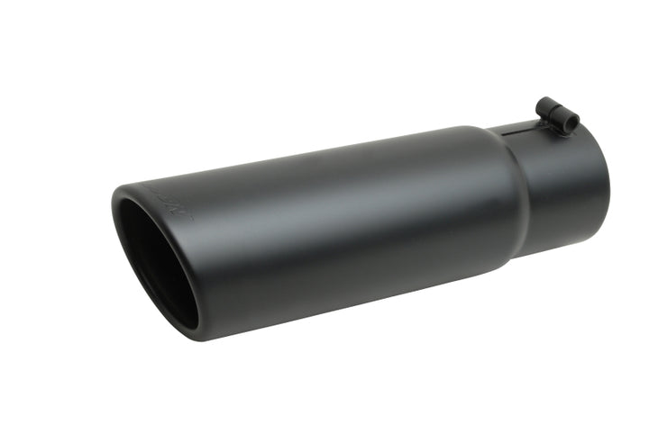 Gibson Rolled Edge Angle-Cut Tip - 4in OD/3.5in Inlet/12in Length - Black Ceramic - Bull Strap