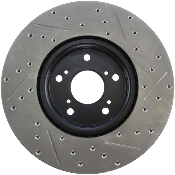 StopTech 04-08 Acura TL (Brembo Caliber) SportStop Slotted & Drilled Right Front Rotor - Bull Strap