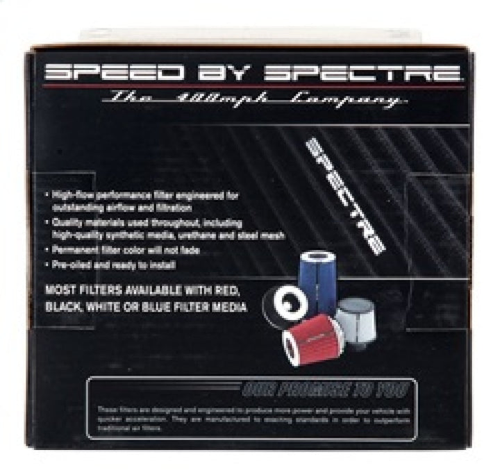 Spectre Adjustable Conical Air Filter 5-1/2in. Tall (Fits 3in. / 3-1/2in. / 4in. Tubes) - Black - Bull Strap