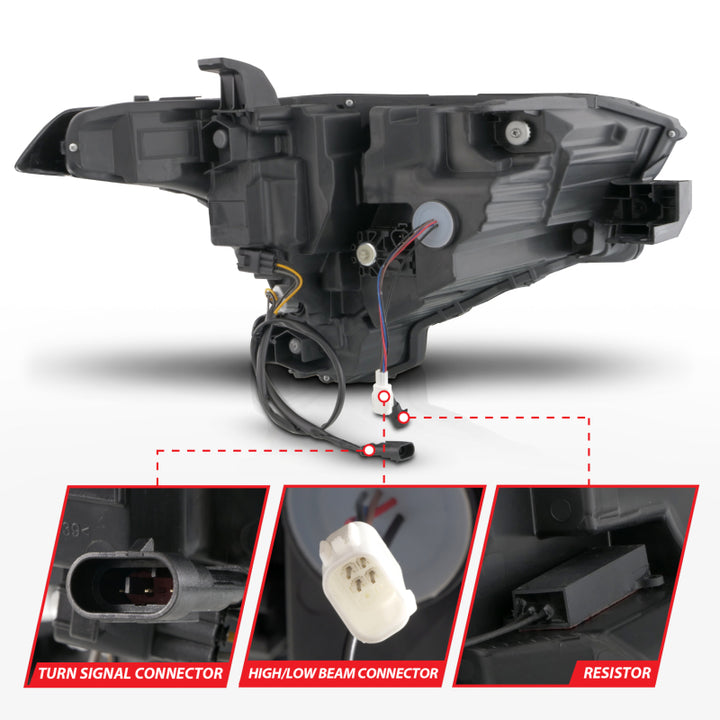 ANZO 22-24 Toyota Tundra (w/Factory LED Refl.) Z-Series Full LED Proj Headlights - Driver Side ONLY - Bull Strap