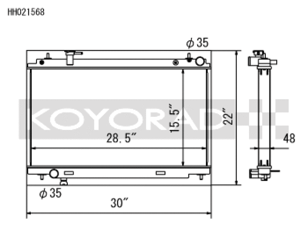 Koyo 03-06 Nissan 350Z 3.5L V6 Radiator - Bull Strap