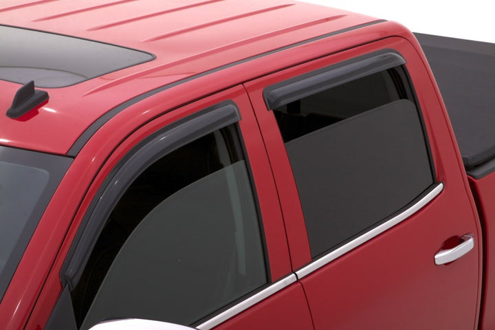 AVS 15-18 Chevy Silverado 2500 Crew Cab Ventvisor Outside Mount Window Deflectors 4pc - Smoke - Bull Strap
