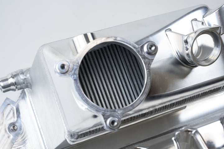 CSF BMW M2/M3/M4 S58 Comp & Non-Comp (G8X) Charge-Air Cooler Manifold - Raw Billet - Bull Strap