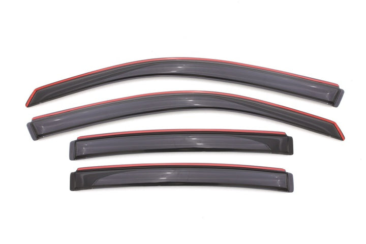 AVS 08-14 Dodge Avenger Ventvisor In-Channel Front & Rear Window Deflectors 4pc - Smoke - Bull Strap