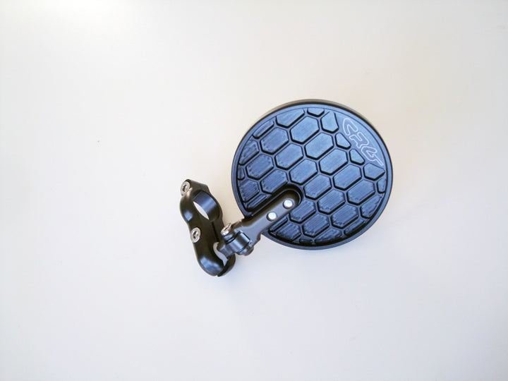 CRG Hindsight EXO Folding 3 in. Round Bar-End Mirror Right - Black - Bull Strap