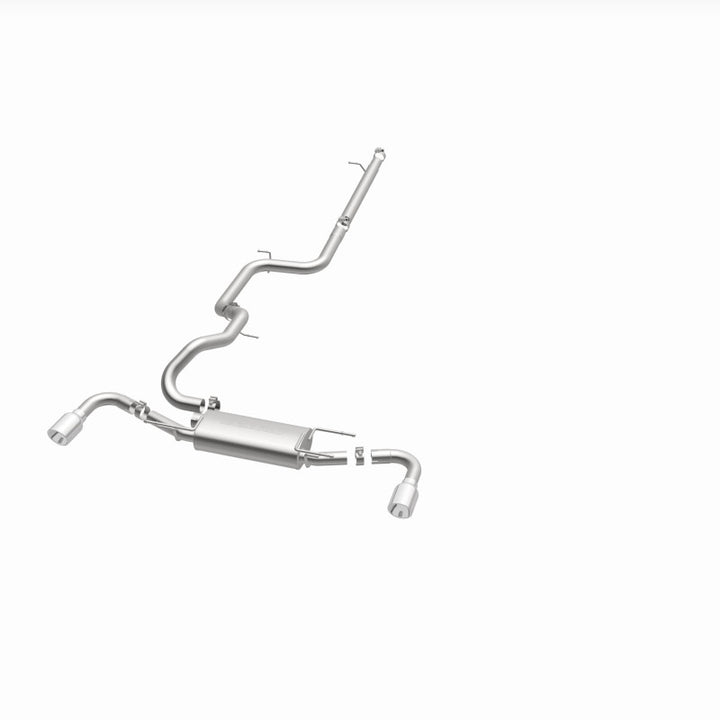 MagnaFlow 10-12 Mazda 3 L4 2.5L Hatchback Split Rear Exit Stainless Cat Back Performance Exhaust - Bull Strap