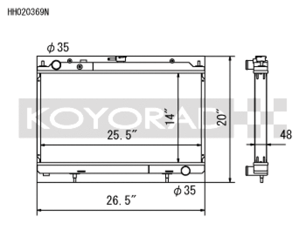 Koyo 95-02 Nissan Silvia S14/S15 2.0L Turbo Radiator - Bull Strap