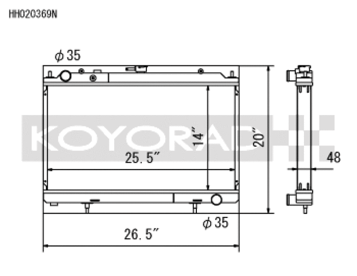 Koyo 95-02 Nissan Silvia S14/S15 2.0L Turbo Radiator - Bull Strap