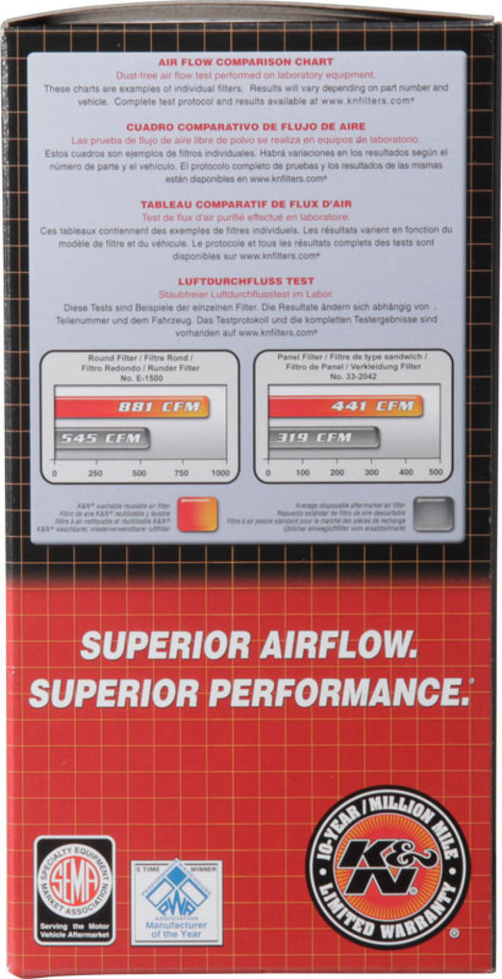 K&N 09+ Nissan GTR Drop In Air Filter - Bull Strap