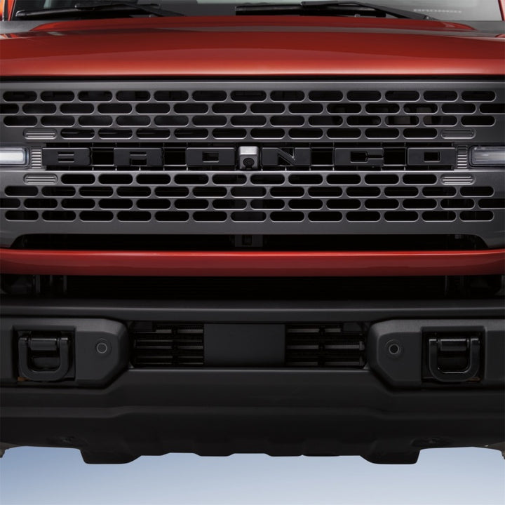 Ford Racing 2021+ Bronco Grille Lettering Overlay Kit - Black - Bull Strap