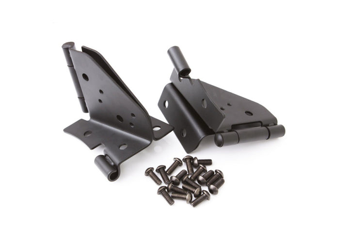Rampage 1978-1983 Jeep CJ5 Windshield Hinge - Black - Bull Strap