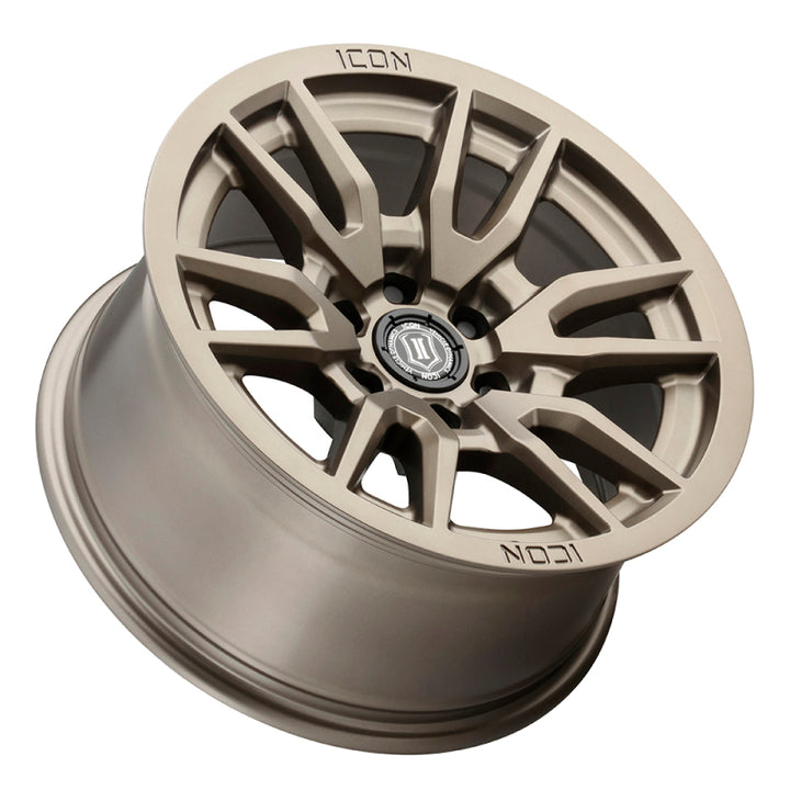ICON Vector 6 17x8.5 6x5.5 0mm Offset 4.75in BS 106.1mm Bore Bronze Wheel - Bull Strap