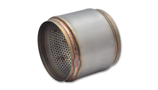 Vibrant SS Race Muffler 5in inlet/outlet x 5in long - Bull Strap