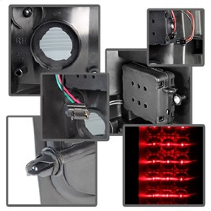 xTune Chevy Silverado 07-13 LED Tail Lights Black Smoke ALT-JH-CS07-LED-BKSM - Bull Strap