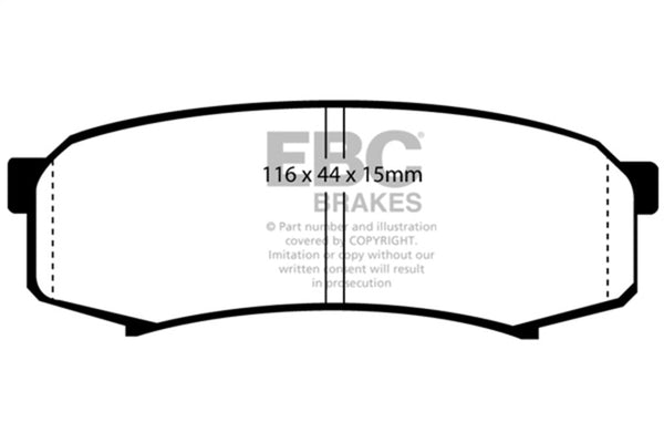 EBC 10+ Lexus GX460 4.6 Yellowstuff Rear Brake Pads - Bull Strap